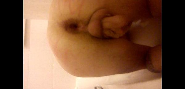  teen gay huge gape farting with water. cock in own ass